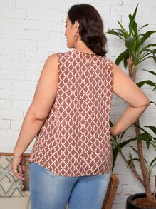 EMERY ROSE Plus Allover Print Scoop Neck Tank Top - Multicolor - View 2