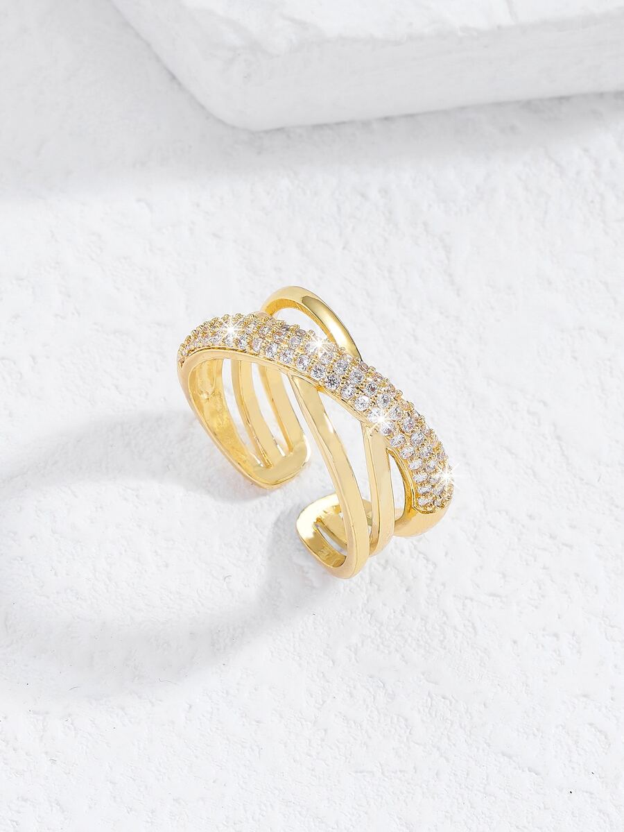 Vòng cửa tay áo Khối Zirconia  Trang trí - Vàng - Xem 1