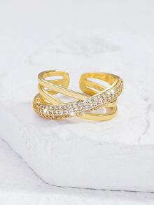 Vòng cửa tay áo Khối Zirconia  Trang trí - Vàng - Xem 2
