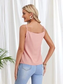 SHEIN LUNE Criss Cross Cami Top - Dusty Pink - View 2