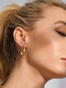 1 Set Gold-Plated Copper Bridal Jewelry Earrings, Wedding Gift For Women - Yellow Gold - View 1