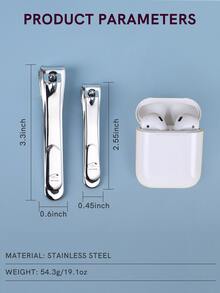 BIGBEAK 2pcs Anti-splash Nail Clipper - Silver - View 3