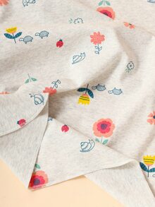 2 piezas Manta de recepción del bebé con estampado de dibujos animados - Multicolor - Ver 4