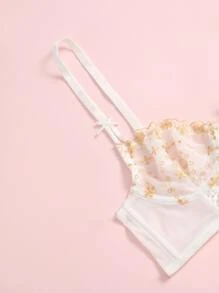 LUVLETTE Lingerie Balconette Embroidery Bra - Gold - View 9