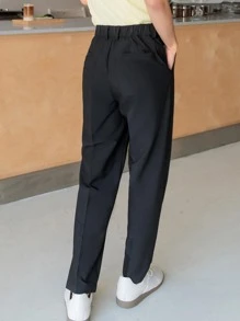 Manfinity VCAY Men Solid Slant Pocket Tailored Trousers - Black - View 2