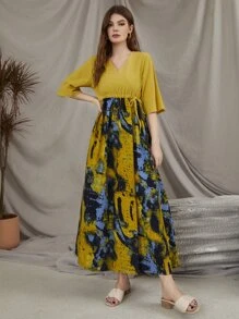 Mulvari Váy Ả Rập Dây kéo Trọn gói Đồ họa Khiêm tốn - Nhiều màu - Xem 1