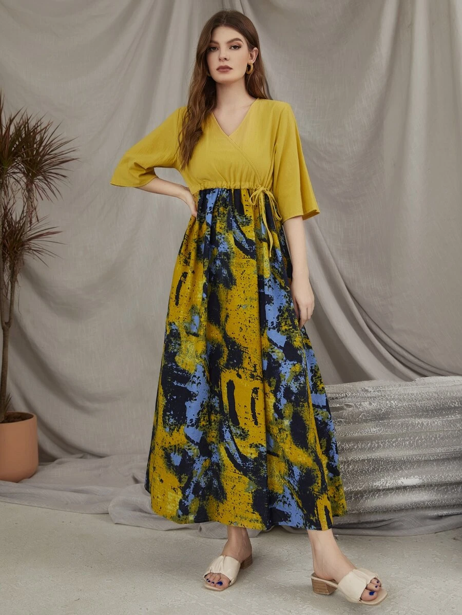 Mulvari Váy Ả Rập Dây kéo Trọn gói Đồ họa Khiêm tốn - Nhiều màu - Xem 1