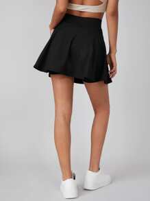 SHEIN 網球運動裙褲 - 黑色 - 查看 2