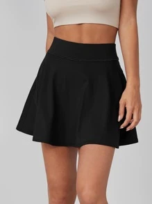 SHEIN 網球運動裙褲 - 黑色 - 查看 7