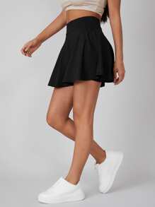 SHEIN 網球運動裙褲 - 黑色 - 查看 10