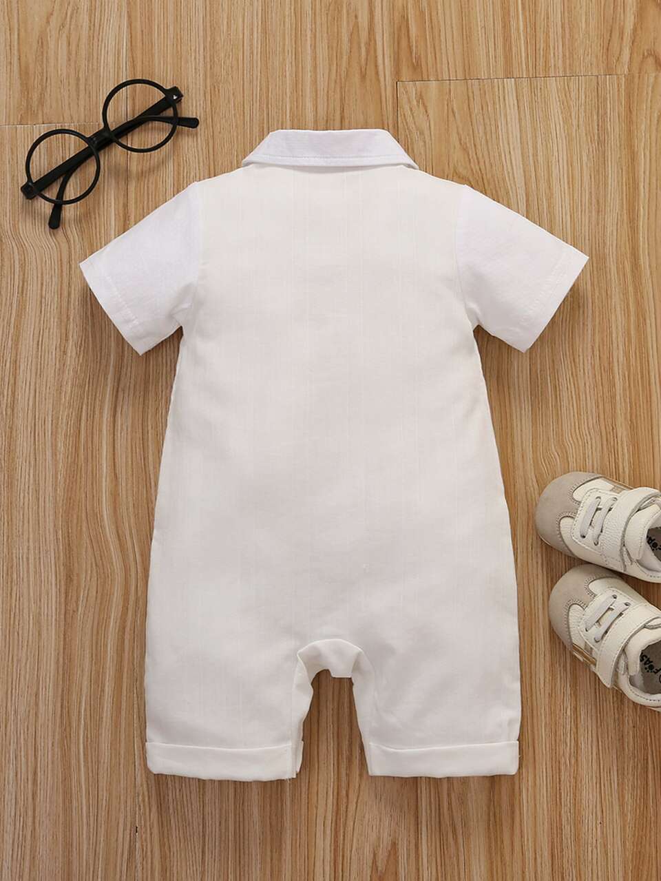 Baby 2 In 1 Bow Front Buttons Detail Romper
