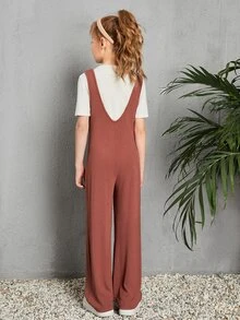 SHEIN 女孩背帶連體褲和T恤 - 彩色 - 查看 2