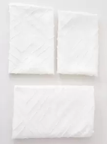 纯色天鹅绒被套套装（不含被芯） - 白色 - 查看 4