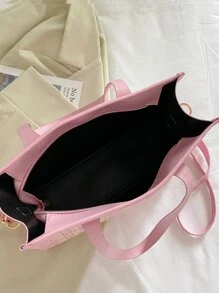 Contrast Binding Plaid Square Bag - Pink - View 4