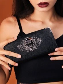 ROMWE Goth Ví Nữ Punk - màu đen - Xem 1