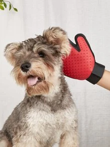 Găng tay tắm 1 cái cho thú cưng - Đỏ - Xem 2