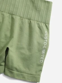 Easithlete 6pcs Seamless Letter Graphic Wide Waistband Sports Shorts - Multicolor - View 5