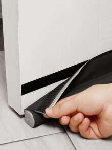 1pc Plain Door Sealing Strip, Black Soundproof Gap Sealing Tape For Household - Black - View 1