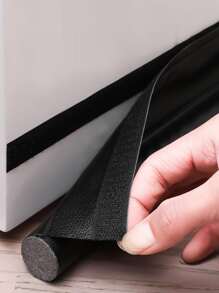 1pc Plain Door Sealing Strip, Black Soundproof Gap Sealing Tape For Household - Black - View 7