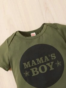 Đứa bé trai Đồ họa Chữ cái Áo liền quần chặt & Camo In Quần thể thao & Mũ - Nhiều màu - Xem 4