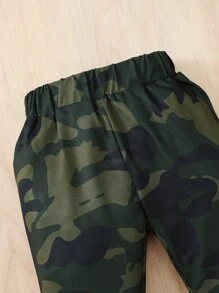 Đứa bé trai Đồ họa Chữ cái Áo liền quần chặt & Camo In Quần thể thao & Mũ - Nhiều màu - Xem 5