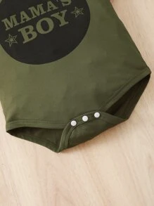 Đứa bé trai Đồ họa Chữ cái Áo liền quần chặt & Camo In Quần thể thao & Mũ - Nhiều màu - Xem 6