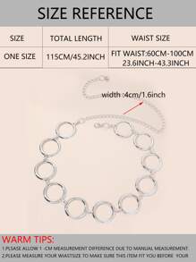 Round Chain Belt - Silver - View 4