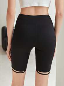 MOTF PREMIUM SPORTS CYCLING SHORTS WITH THIGH STRAP - Black - View 3