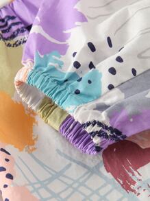 小女童塗鴉圖案連衣裙 - 彩色 - 查看 8