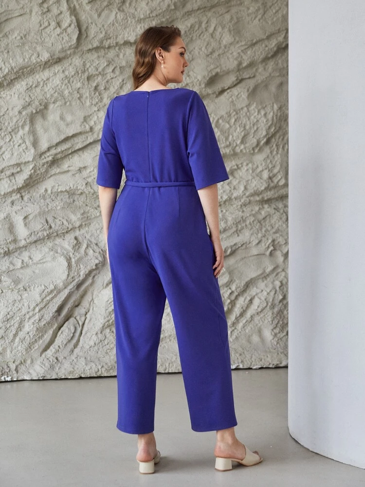 Combinaisons grandes tailles Ceinture Poche Fermeture éclair Casual Unicolore