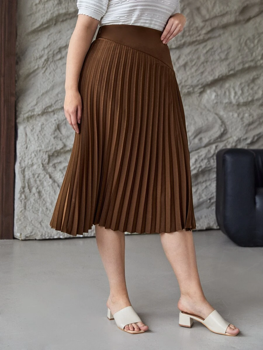 MOTF PREMIUM PLUS PRESS CREASE SKIRT - Coffee Brown - View 1