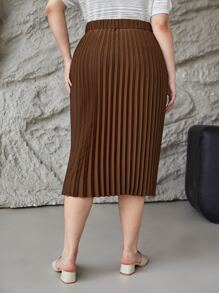 MOTF PREMIUM PLUS PRESS CREASE SKIRT - Coffee Brown - View 2