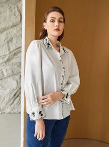 MOTF PREMIUM Camisa ribete en abanico - Blanco - Ver 5