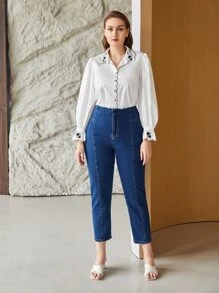 MOTF PREMIUM Camisa ribete en abanico - Blanco - Ver 6