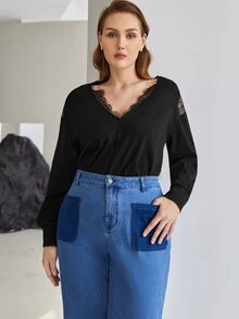 MOTF PREMIUM PLUS EYELASH LACE TRIM BODYSUIT - Black - View 5