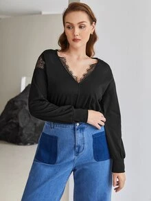 MOTF PREMIUM PLUS EYELASH LACE TRIM BODYSUIT - Black - View 9