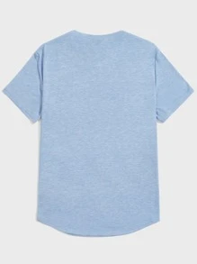 GENTILAND Men 2pcs Curved Hem Tee - Multicolor - View 2