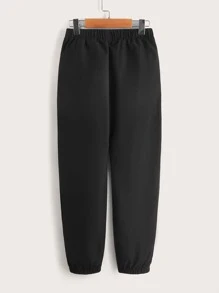 SHEIN Boys Chinese Dragon Print Pants - Black - View 2