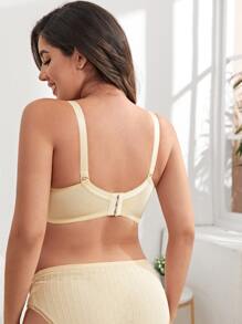 孕婦素色哺乳內衣 - 杏色 - 查看 2