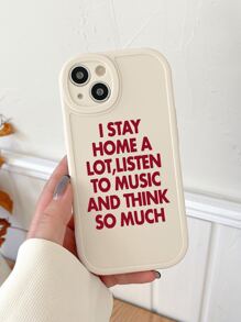 白色磨砂硅胶手机壳，印有趣味英文句子，兼容和三星Galaxy，国际版，非国内版 - 彩色 - 查看 2