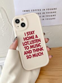 白色磨砂硅胶手机壳，印有趣味英文句子，兼容和三星Galaxy，国际版，非国内版 - 彩色 - 查看 3