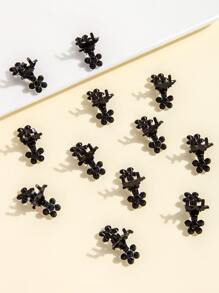 12pcs Faux Pearl Decor Hair Claw - White - View 2