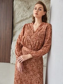 MOTF PREMIUM PLUS PAISLEY BODYSUIT WITHOUT BELT - Multicolor - View 7