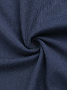 DAZY Slogan Embroidery Heart Print Drop Shoulder Tee - Navy Blue - View 7