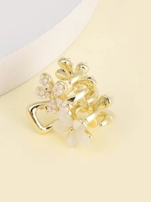 Cô gái giả ngọc trai hoa trang trí tóc Claw - Nhiều màu - Xem 2