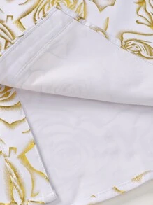 Manfinity AFTRDRK Hombres Camisa dorado con estampado de rosa - Blanco - Ver 6