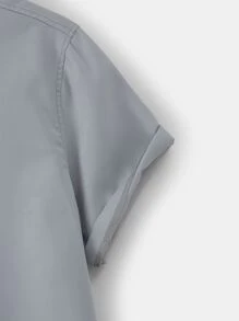 Manfinity Men Letter Patch Detail Shirt - Grey - View 4