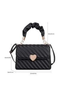 Túi vuông trang trí hình trái tim nhẹ, giản dị, dành cho nữ sinh trung học, sinh viên, người mới vào nghề và nhân viên văn phòng, hoàn hảo cho văn phòng, trường đại học, công việc, kinh doanh, đi làm, ngoài trời, du lịch, dã ngoại, ngày lễ tình nhân - màu đen - Xem 8