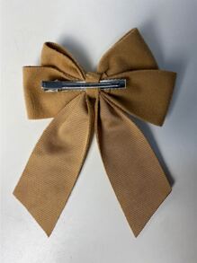 女孩蝴蝶結裝飾髮夾 - 杏色 - 查看 3