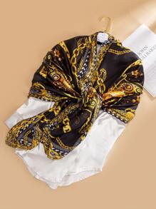 Floral & Chain Print Scarf - Multicolor - View 2